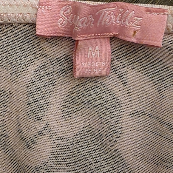 Sugar Thrillz Pink Lace Corset Top Fairy Coquette Y2K - Picture 7 of 8